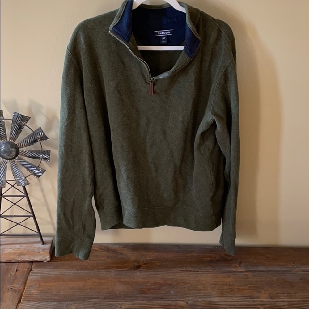 Men’s Olive Land’s End Quarter Zip